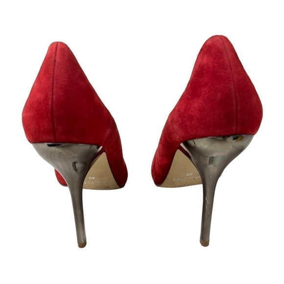ALDO Red Suede Leather Stiletto Heels - Picture 13 of 15